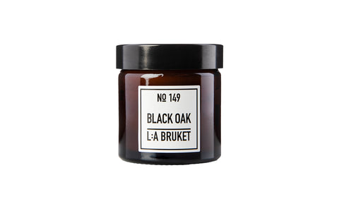 All natural, organic and vegan candle in amber glass with the woody scent Black Oak, from the best of Sweden's coastal home fragrance brand, L:A Bruket