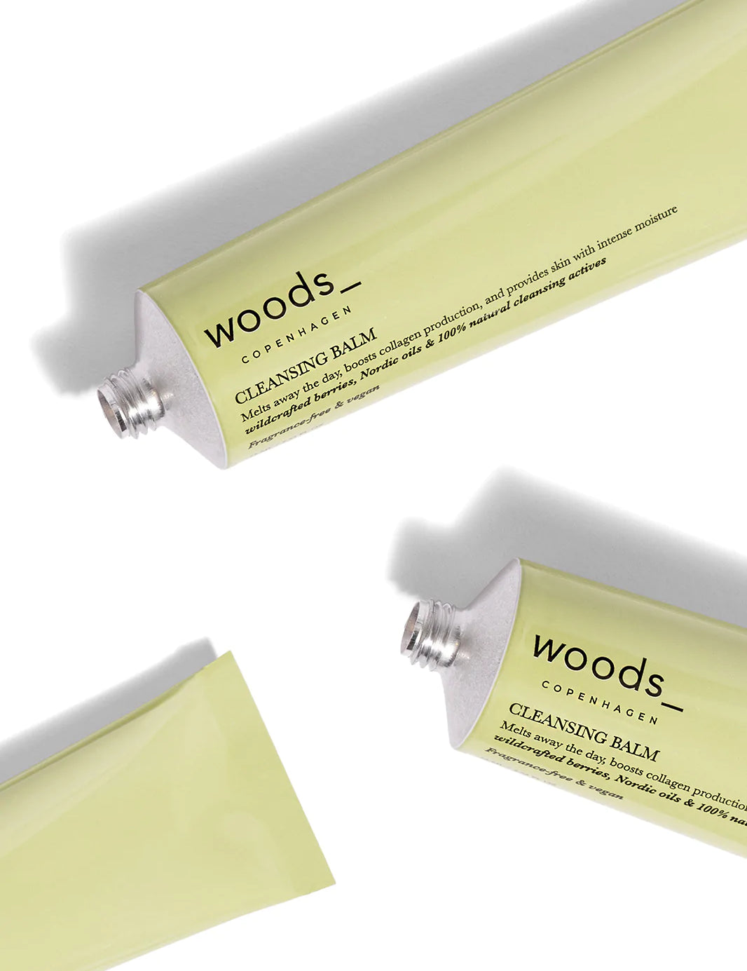 Light green metal tube with natural, organic vegan Cleansing Balm for all skins, unisex , made by Woods Copenhagen (8509497213233)