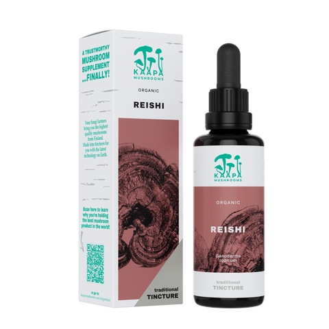 High bioavailable reishi mushroom extract from Finland from only the fruiting bodies, for when you want to relax and calm the mind