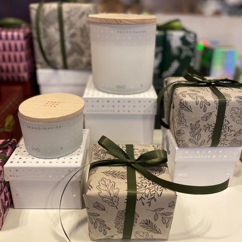 Gift wrapped candles for lovely presents at Christmas or other special occasions