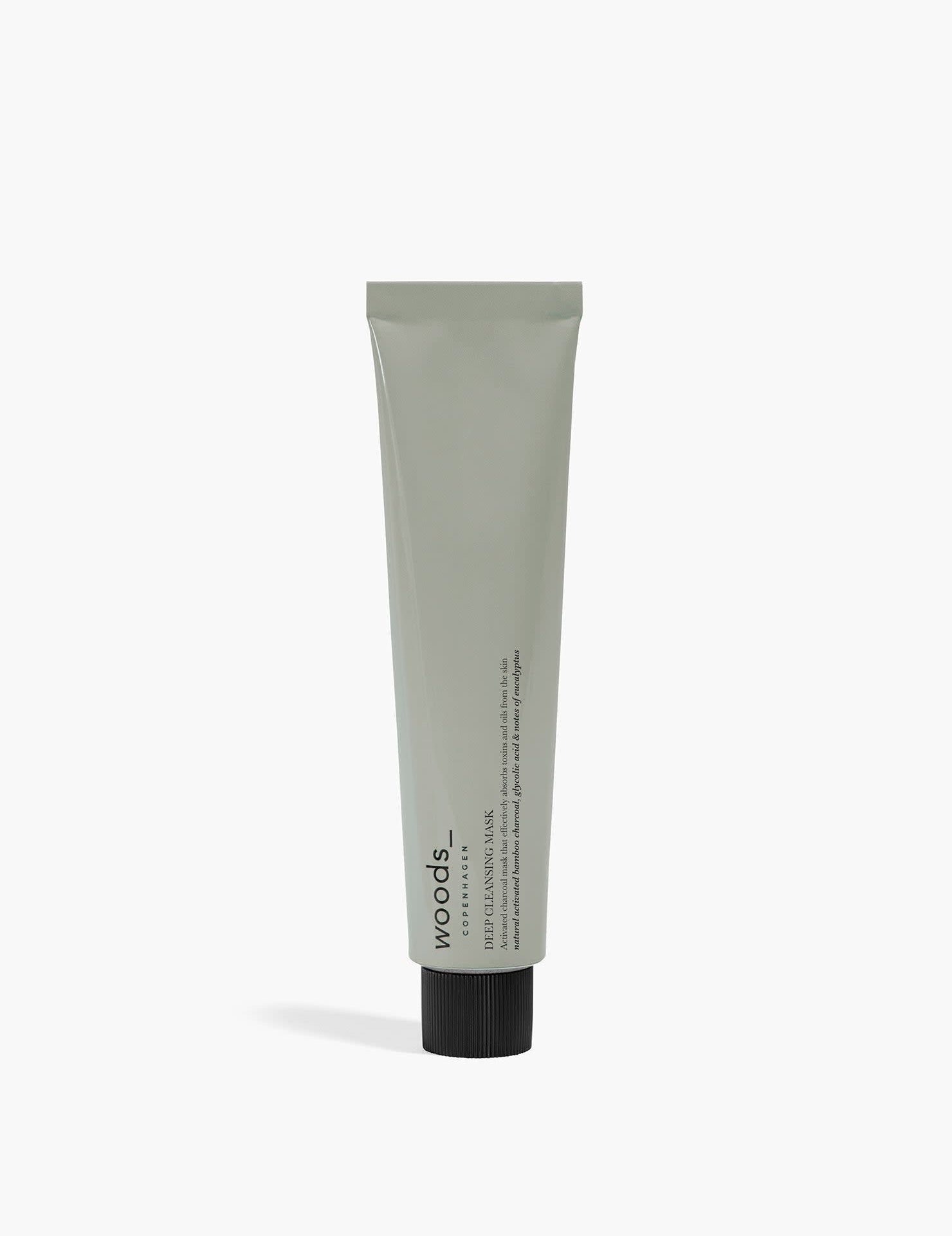 Grey metal tube with natural, organic vegan Deep Cleansing Mask for all skins, unisex , made by Woods Copenhagen (8509538042161)