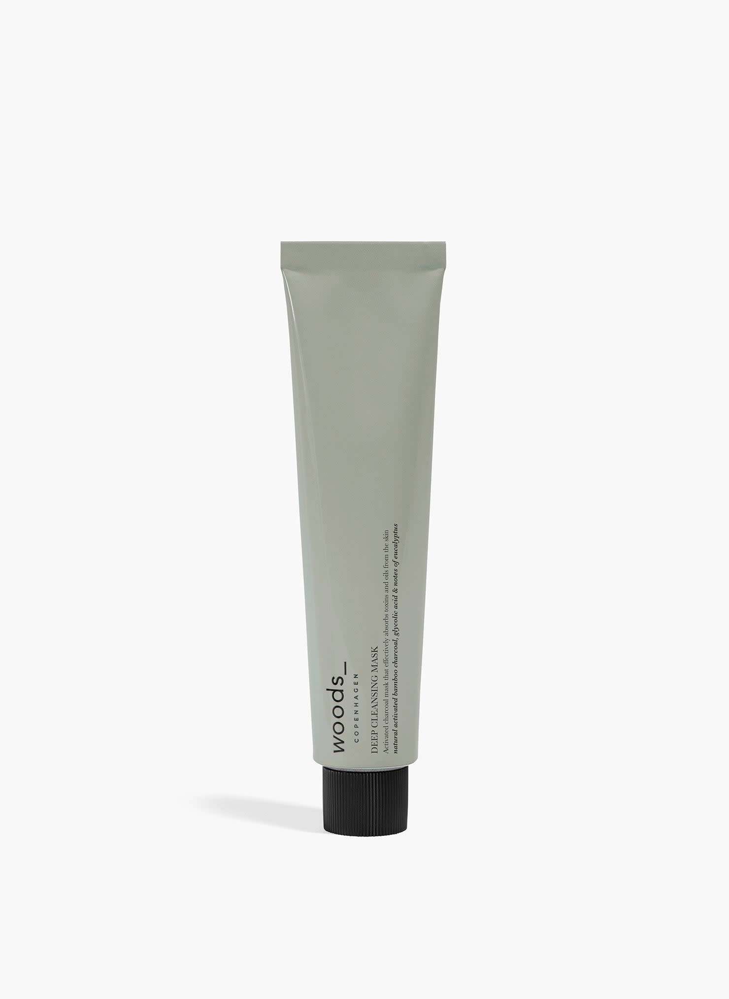 Grey metal tube with natural, organic vegan Deep Cleansing Mask for all skins, unisex , made by Woods Copenhagen (8509538042161)