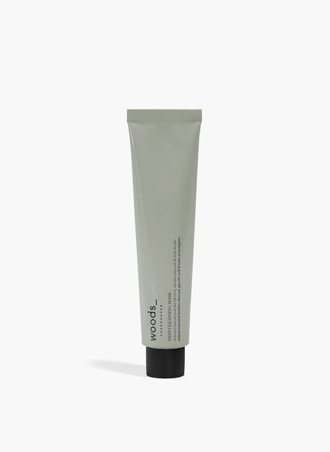 Grey metal tube with natural, organic vegan Deep Cleansing Mask for all skins, unisex , made by Woods Copenhagen