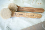 2 handmade facial brushes, made in Sweden by Iris Häntverk, delivered in an attractive cotton bag, with guidance notes on how to improve skin texture and circulation. From The Facial Cupping Expert, Sakina Di Pace.