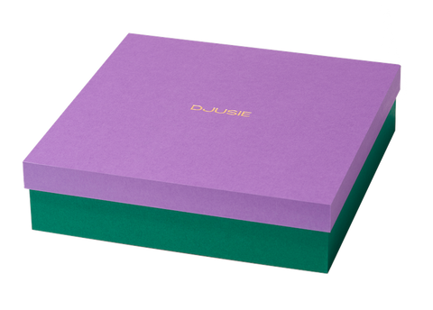All 3 of Djusie skincare products in one gift box, to include Liquid Silk cleansing oil, Acid Bloom balancing essence and Fruit Glaze facial oil to make a beautiful gift
