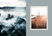 Hardcover book celebrating the sauna experience with stunning photography of the Finnish nature in the Sauna book by Cozy Publishing.