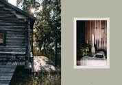 Hardcover book celebrating the sauna experience with stunning photography of the Finnish nature in the Sauna book by Cozy Publishing.