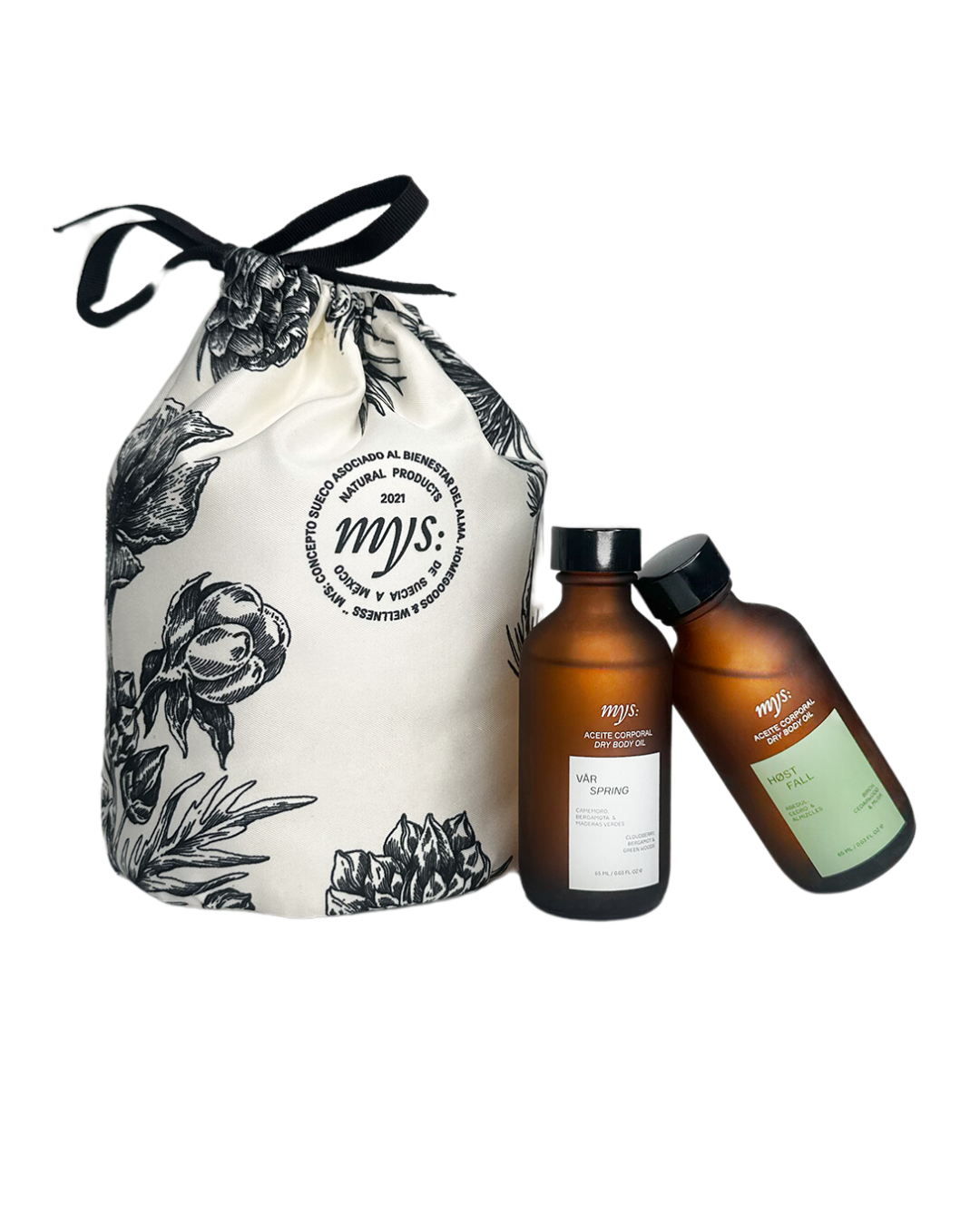 Travel dry body oil set