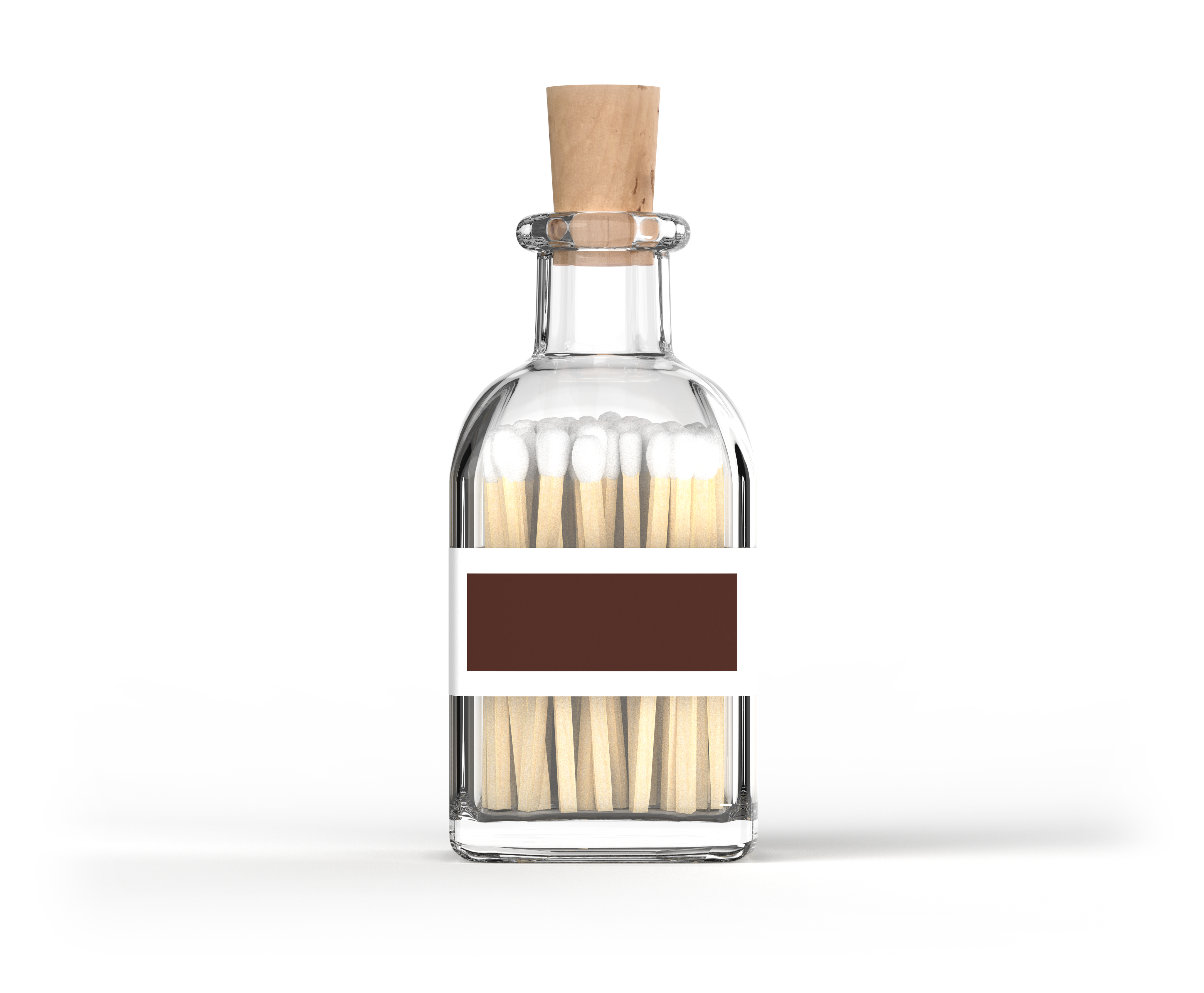 Coloured matches in a stylish glass bottle with strike area on the back from Eldstickan for a great interior design idea