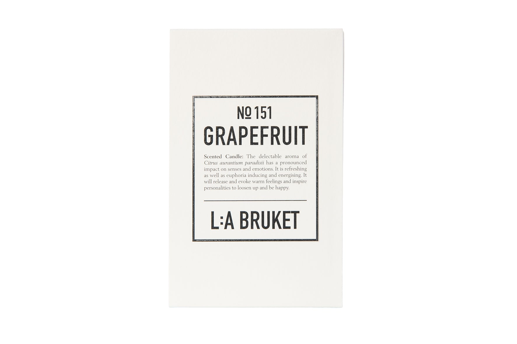 All natural, organic and vegan candle in amber glass with the clean citrus scent of Grapefruit, from the best of Sweden's coastal home fragrance brand, L:A Bruket