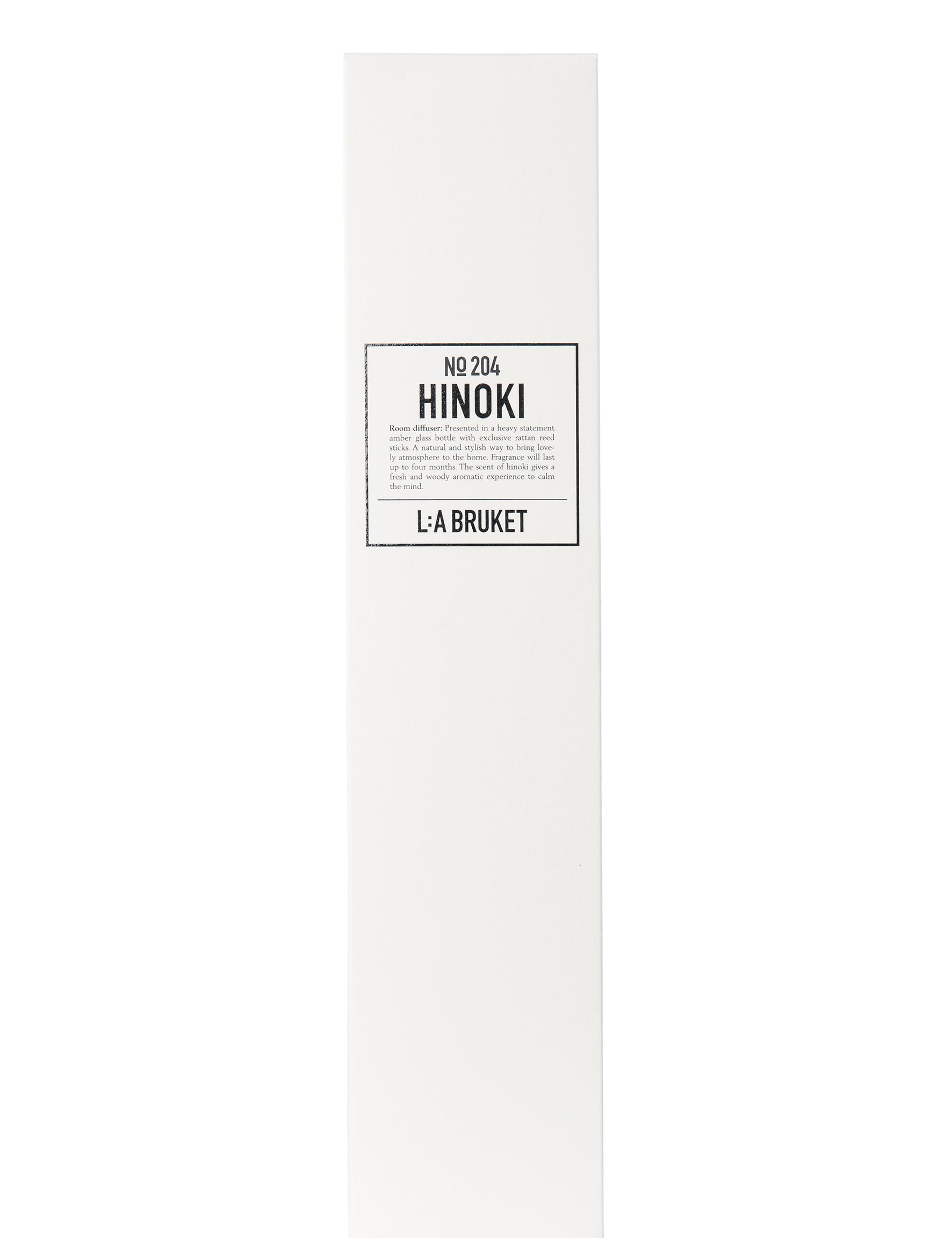 All natural, organic and vegan room diffuser in amber glass with the cypress scent of Hinoki from the best of Sweden's coastal home fragrance brand, L:A Bruket