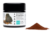 High bioavailable chaga mushroom extract in powder form from Finland from only the fruiting bodies, for overall wellness and balance in the body & immunity boost.