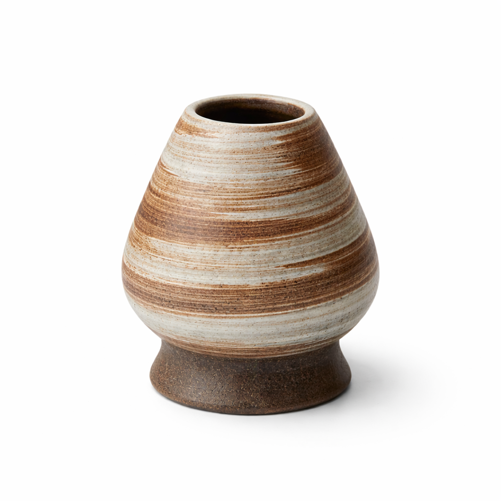 Ceramic Whisk Holder: Light Grey/Brown
