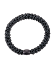 Kknekki black original hair tie with black iconic logo bead.
