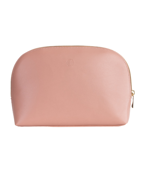 Beige pink vegan leather luxury make up and beauty holdall for ethical and sustainable solutions with style, made in EU by Nuuwai.