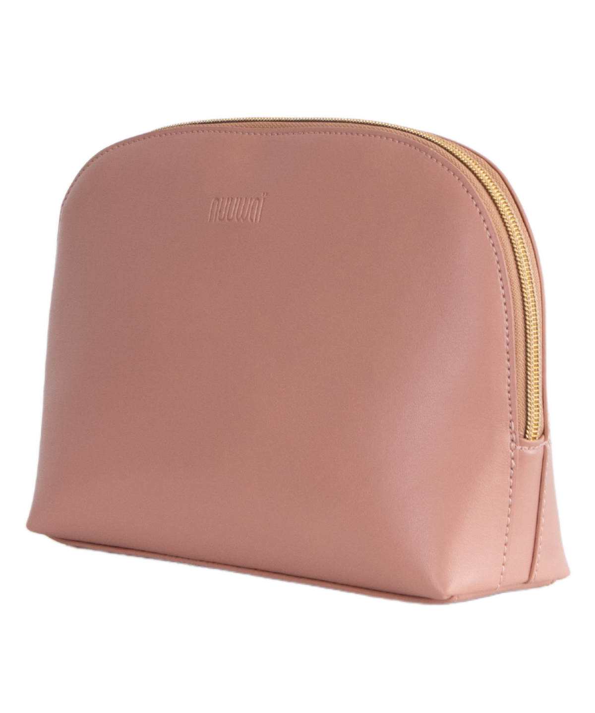 Beige pink vegan leather luxury make up and beauty holdall for ethical and sustainable solutions with style, made in EU by Nuuwai.