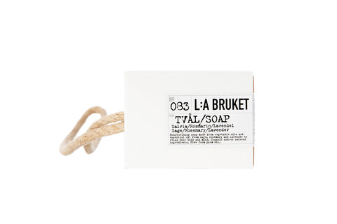 Natural, vegan & organic bar soap on a rope inspired by the nature of Sweden's West Coast from the best selling minimalist L:A Bruket