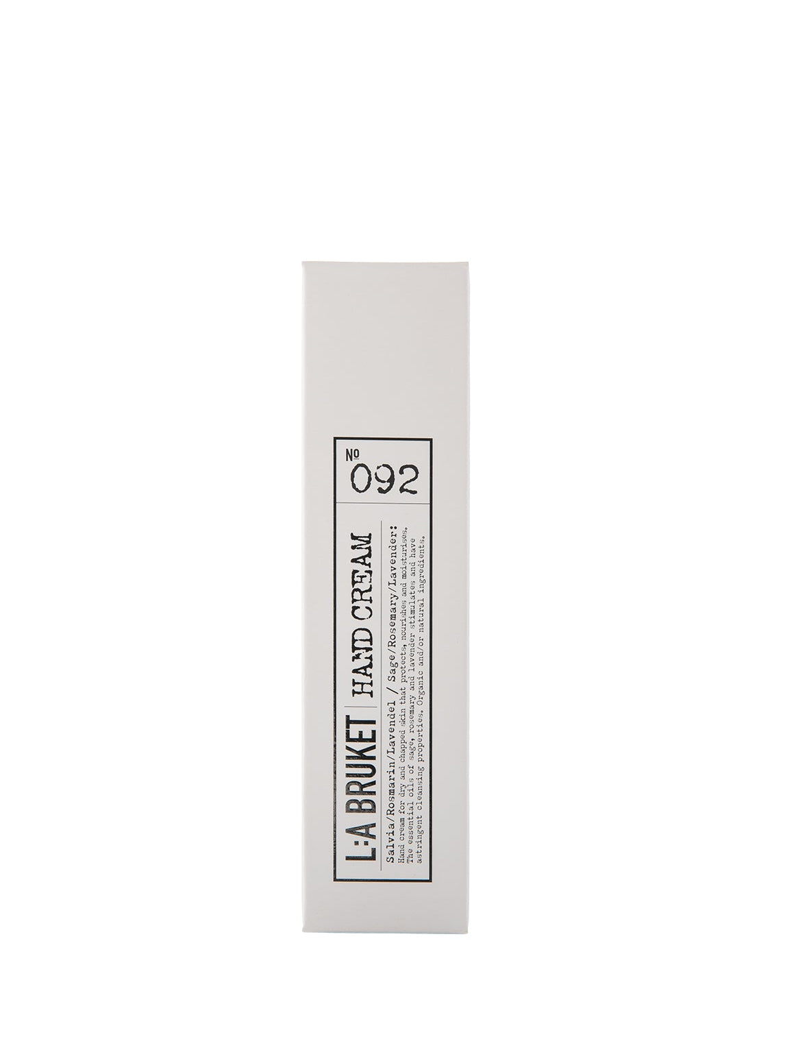 All natural, organic and vegan hand cream, with the green forest scent of Spruce in a stylish white metal tube from Sweden's West Coast by best selling L:A Bruke
