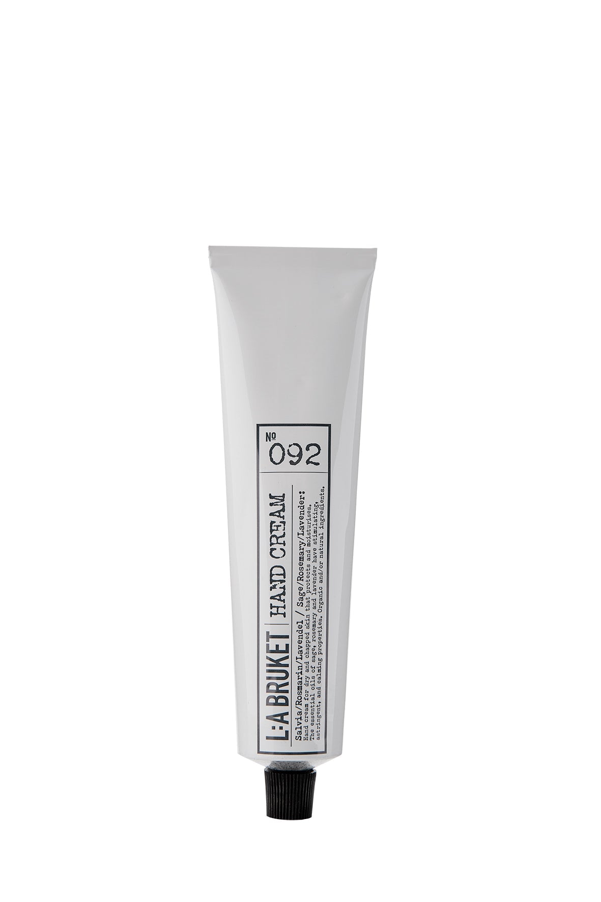 All natural, organic and vegan hand cream, with the green forest scent of Spruce in a stylish white metal tube from Sweden's West Coast by best selling L:A Bruket