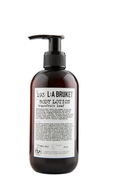 Natural, vegan & organic body lotion in brown pump bottle from the nature of Sweden's West Coast by the best selling minimalist L:A Bruket