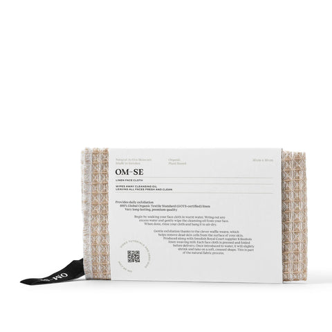 Linen Face Cloth. 100% GOTS-certified linen Made in collaboration with Swedish Royal Court Supplier Klässbol linen weaving mill
