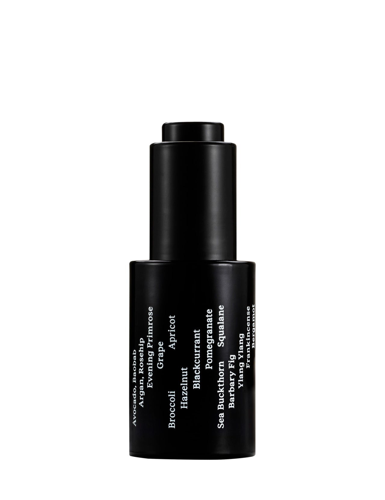 Sleek black glass bottle with stark white text creates a stylish minimalist skincare line from OM-SE. This renewing facial oil is vegan and totally organic for easy beauty routines, ideal for dry & ageing skin.