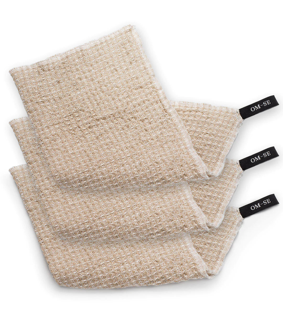 3 pack, OM-SE Linen Face Cloth. 100% GOTS-certified linen Made in collaboration with Swedish Royal Court Supplier Klässbol linen weaving mill