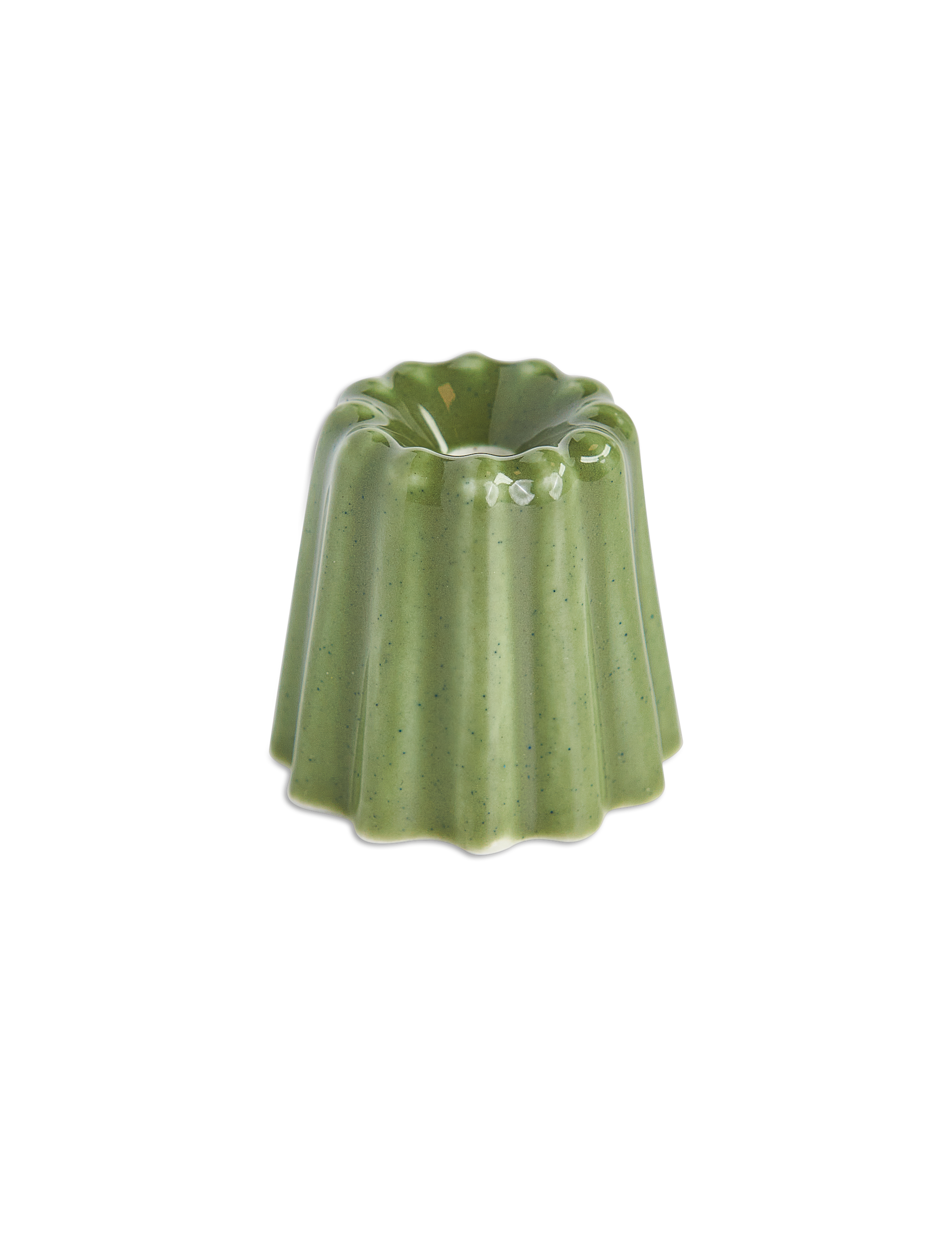 Simple and elegant, stylish green ceramic candle holders for thin beeswax taper candles form Ovo Things