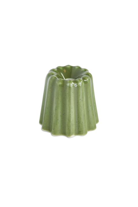 Simple and elegant, stylish green ceramic candle holders for thin beeswax taper candles form Ovo Things