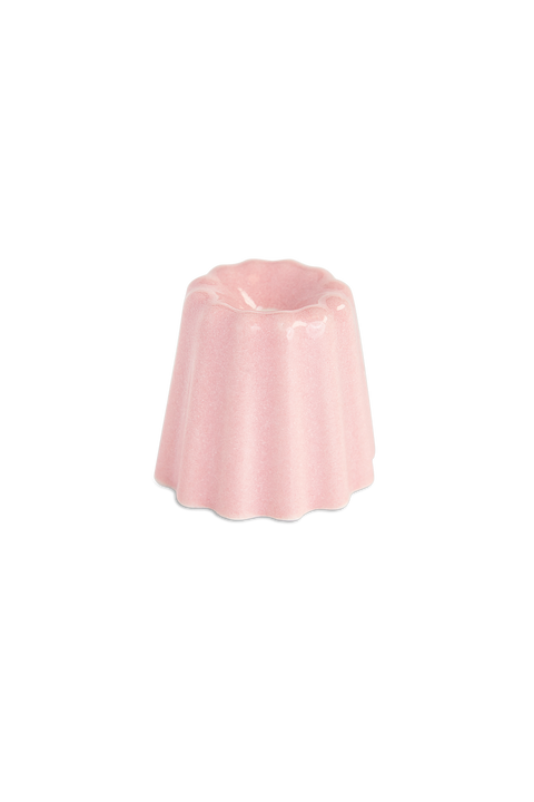 Simple and elegant, stylish pink ceramic candle holders for thin beeswax taper candles form Ovo Things