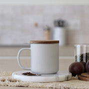 Sandstone tea infuser mug : white