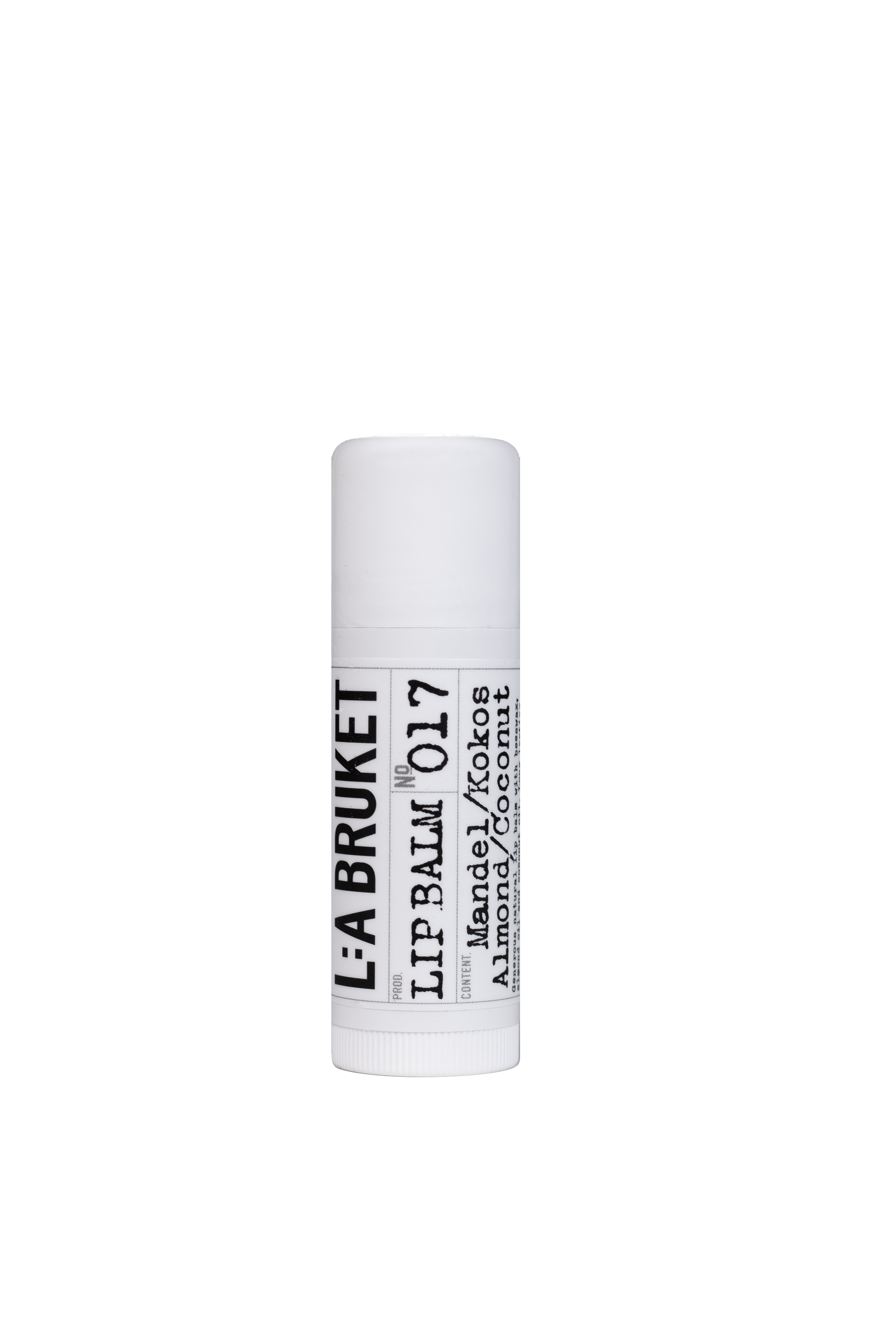All natural, organic and vegan large sized Lip Balm with almond and coconut oil from Sweden's West Coast by the best selling L:A Bruket