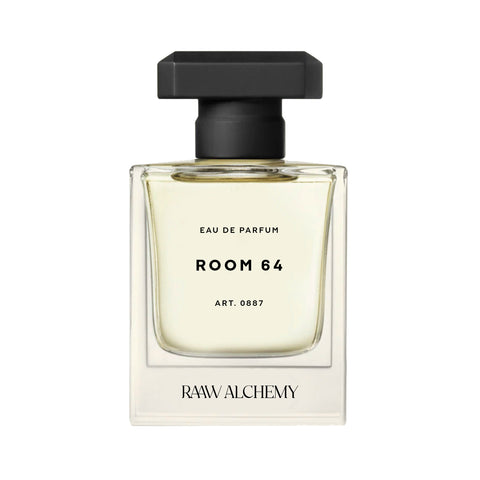 Room 64 natural and vegan eau de parfum is a woody and smoky perfume from Raaw Alchemy (8545125761329)
