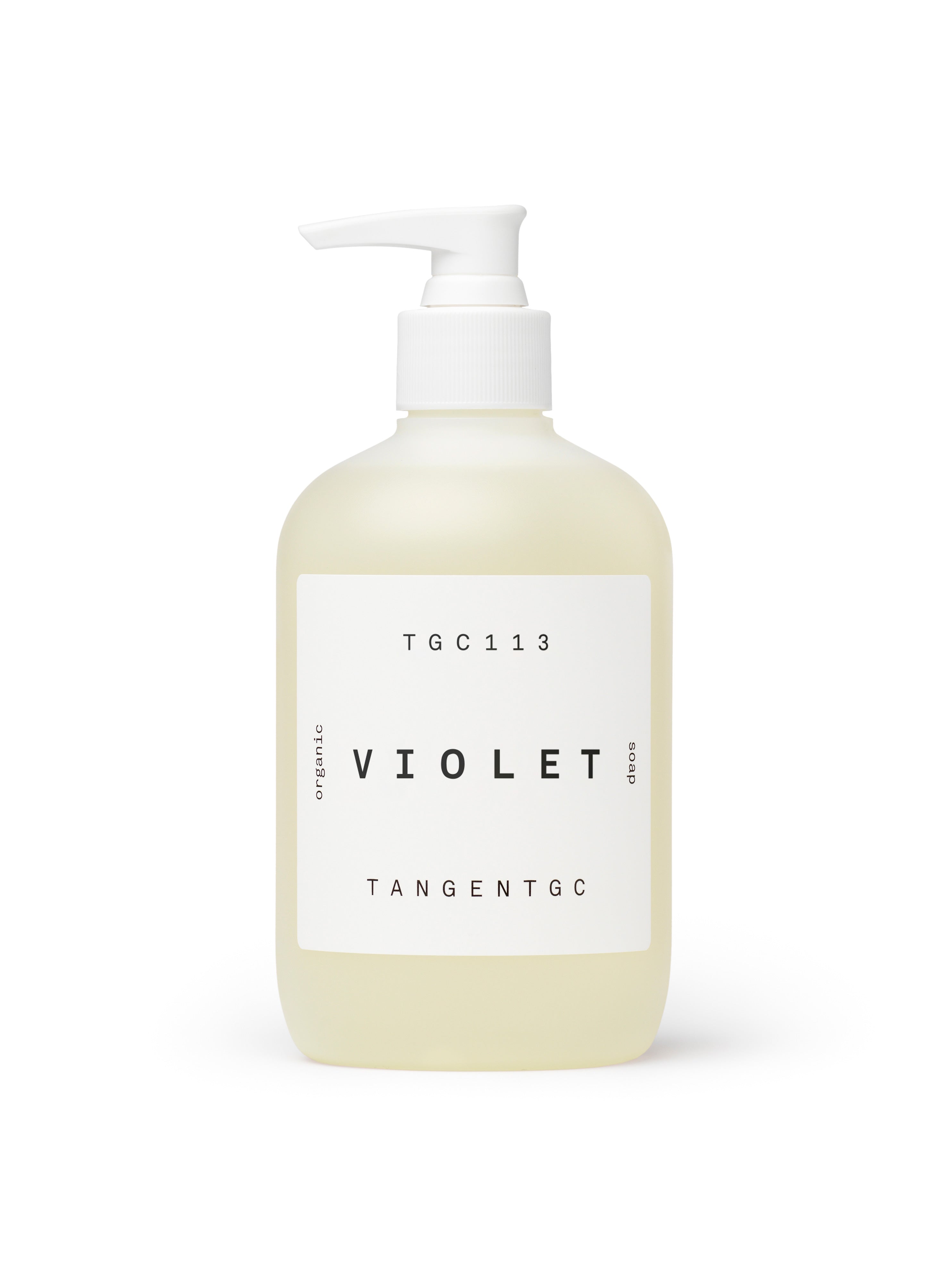 Simple & refined organic hand soap with natural Violet perfume from Tangent GC