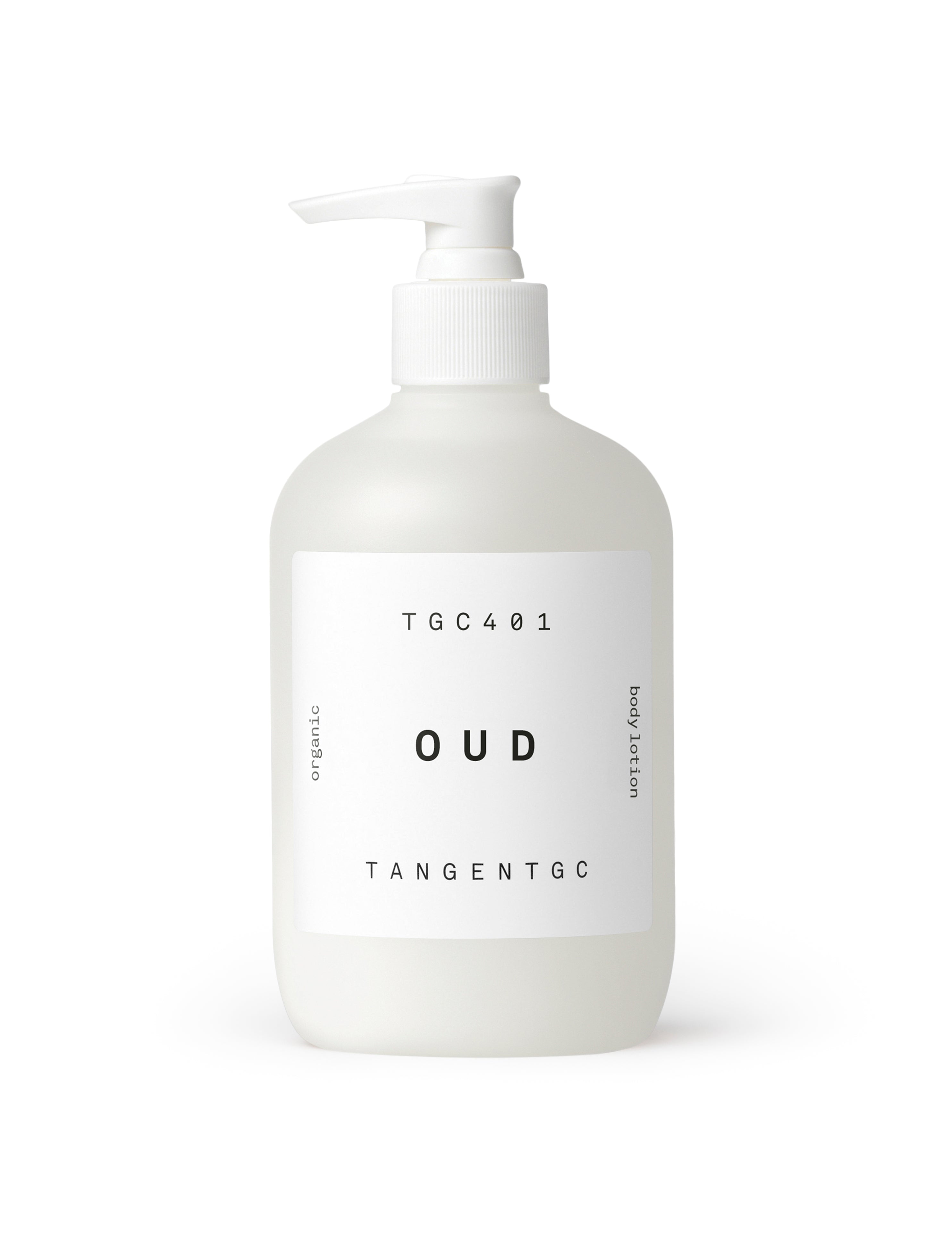 Simple & refined organic body lotion with natural Oud perfume from Tangent GC