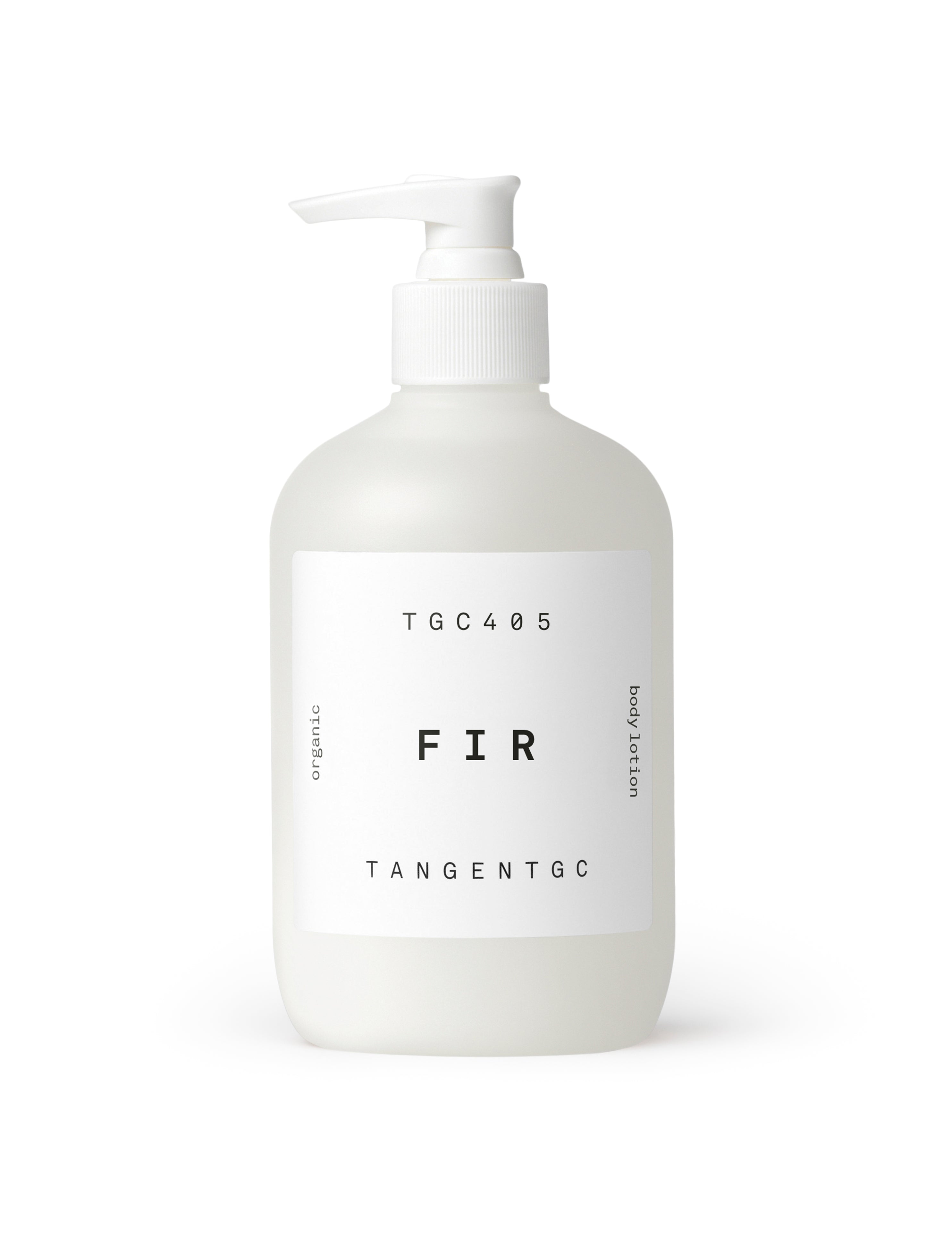 Simple & refined organic body lotion with natural Fir perfume from Tangent GC