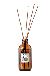 All natural, organic and vegan room diffuser in amber glass with the green & sweet scent of Tabac from the best of Sweden's coastal home fragrance brand, L:A Bruket