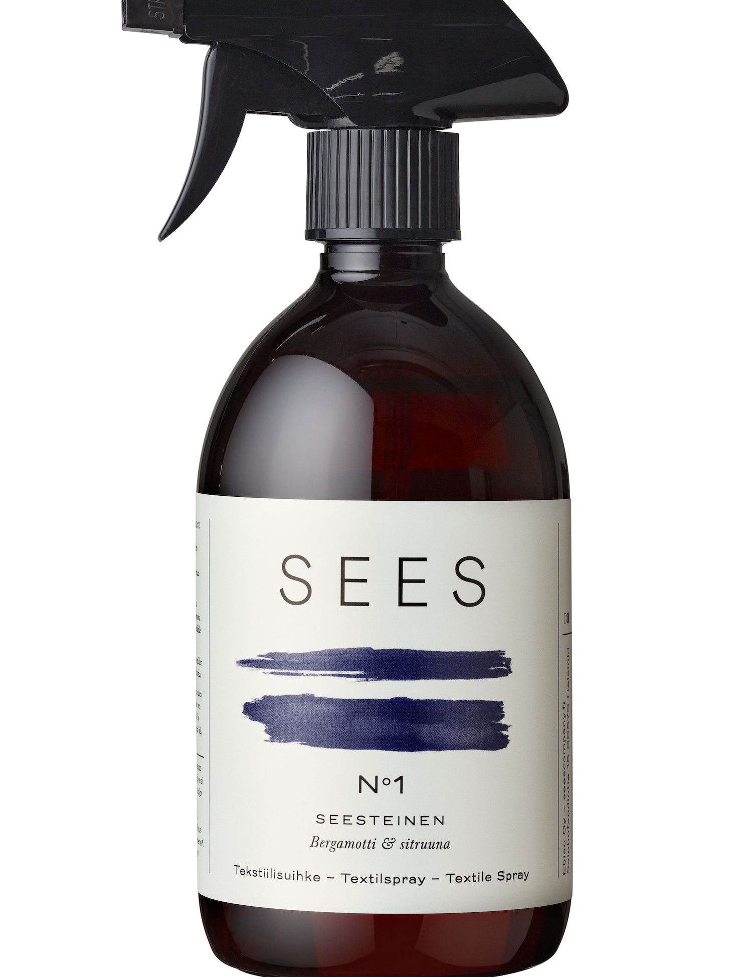 Refresh and neutralise odours of items that you cannot wash with all natural Textile Spray in easy & recyclable  brown plastic bottle from SEES Company, Finland