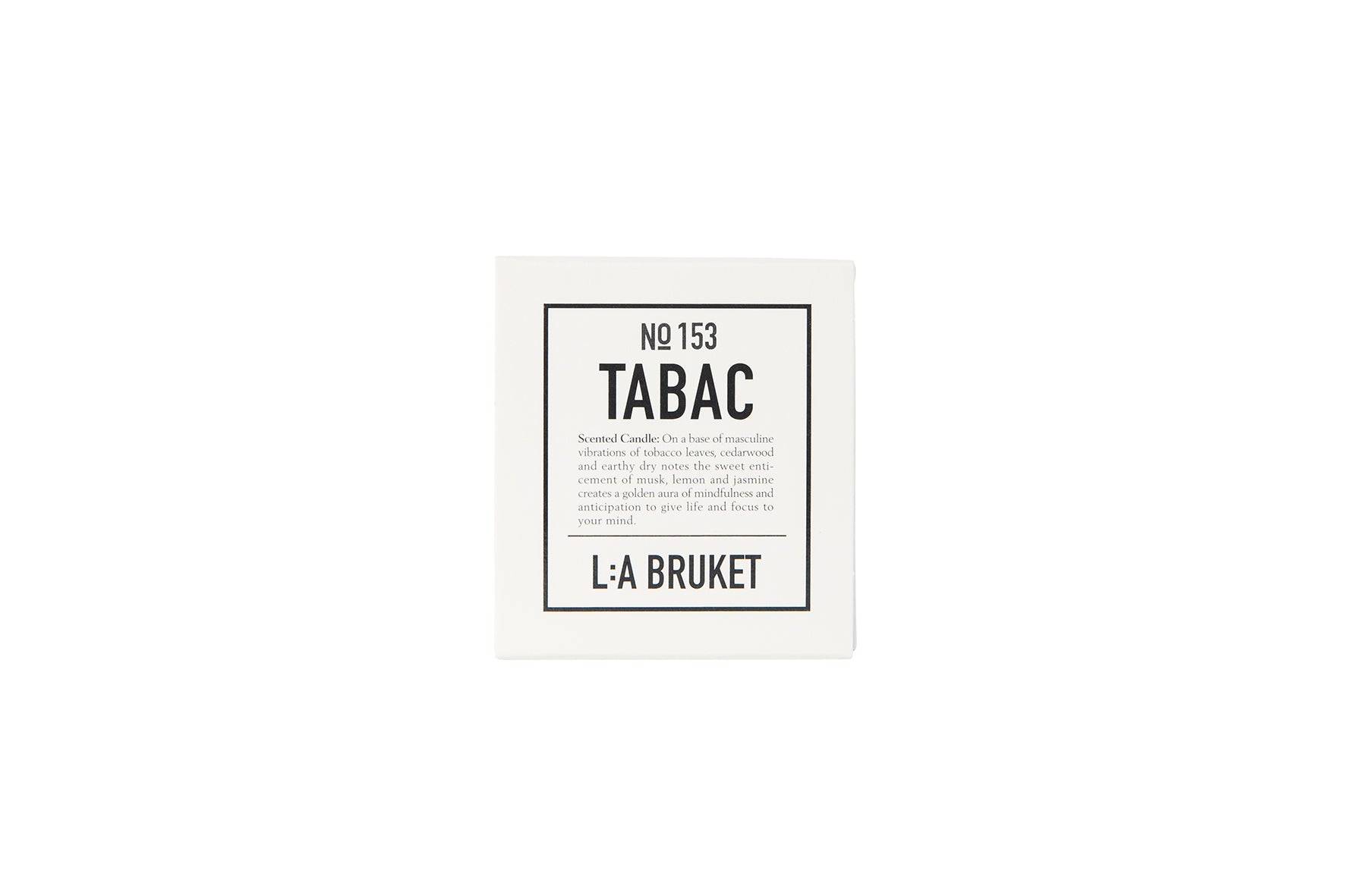 All natural, organic and vegan candle in amber glass with the green woody scent Tabac, from the best of Sweden's coastal home fragrance brand, L:A Bruket