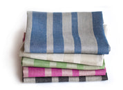 100% linen spa, sauna & beach towel in wide stripe weave for a Nordic spa experience. Easy to wash, dry without odour and will last for years due to traditional manufacture in Sweden by Växbo Lin