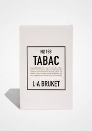 All natural, organic and vegan candle with the green woody scent Tabac, from the best of Sweden's coastal home fragrance brand, L:A Bruket