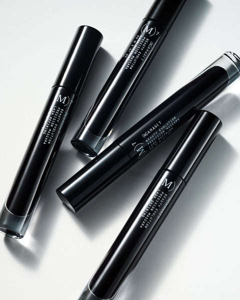 Black mascara inspired by Binchotan charcoal. All natural and organic in sustainable packaging from Swedish cult make up brand Manasi7
