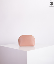 Small size beige pink vegan leather luxury make up bag for ethical and sustainable solutions with style., made in EU by Nuuwai