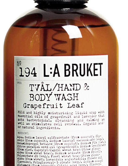 All natural, organic and vegan liquid soap for hand & body in a stylish brown pump bottle from Sweden's West Coast by the best selling L:A Bruket (8334273216817)